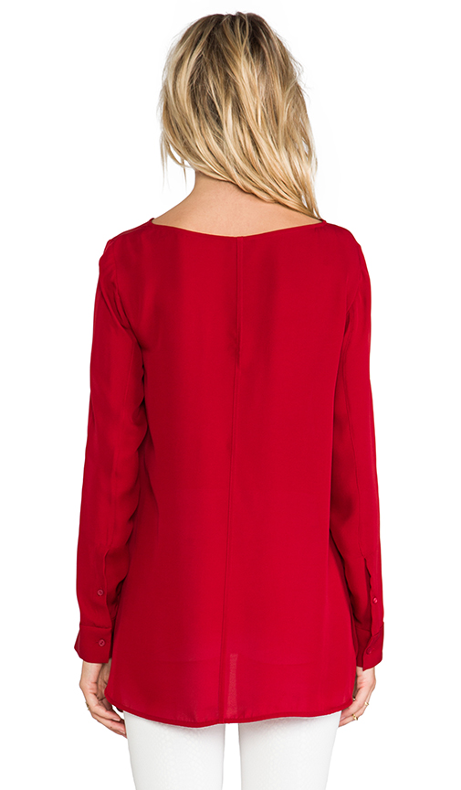 double georgette toska top – fiery red