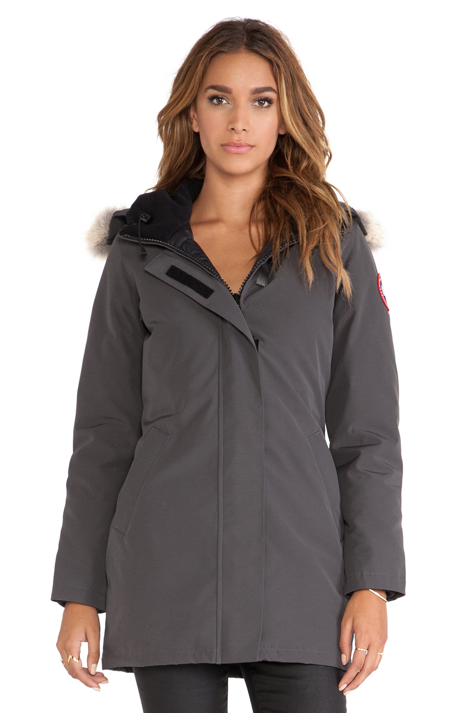 canada goose victoria 派克大衣 – graphite | r