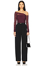 view 5 of 5 بلوزة SHAUNA ASYMETRIC MESH in Merlot