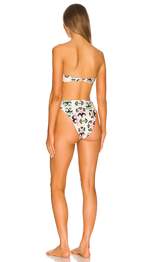 Twisted Flower High-Leg Strapless Bikini Set展示图