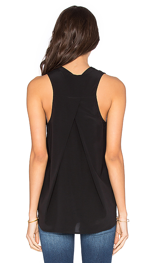 bella luxx pleat back button up tank – black | revolve