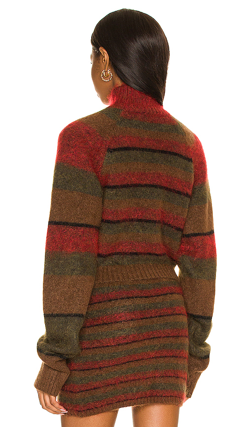 Striped Mohair Crop Sweater展示图