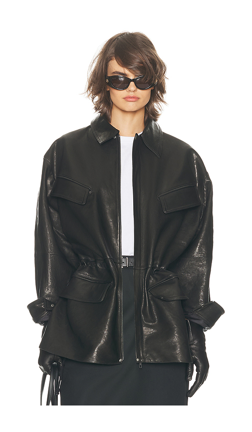Heve【新品】Petal Form Blouson　ペプラムレザーblack Petal Form Blouson black | HEVE