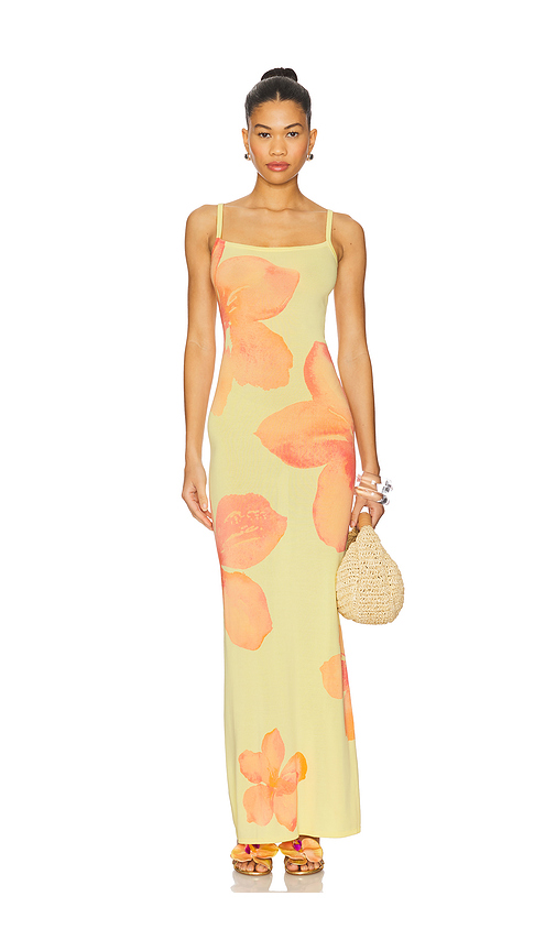lovers and friends yellow lace dress LOVERS & FRIENDS Bellini Dress Sunshine Yellow Lace Crochet Over Nude  Women's S