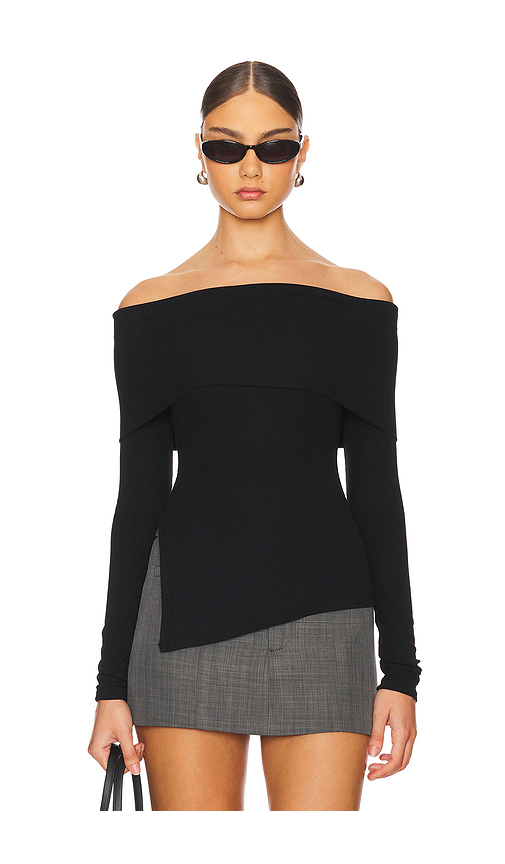トップス ans dotsloevner sholder tops black LOVF-WS3049_V1.jpg