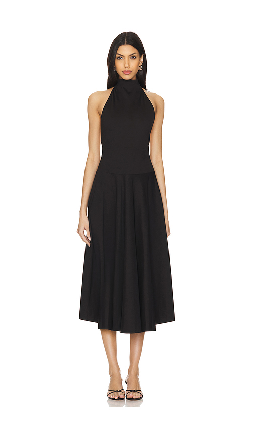 Sleeveless Black Halter Dress PRA 894_SALE