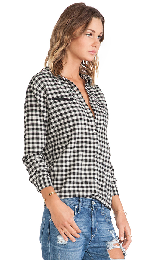maison scotch flannel shirt – black & white | revolve