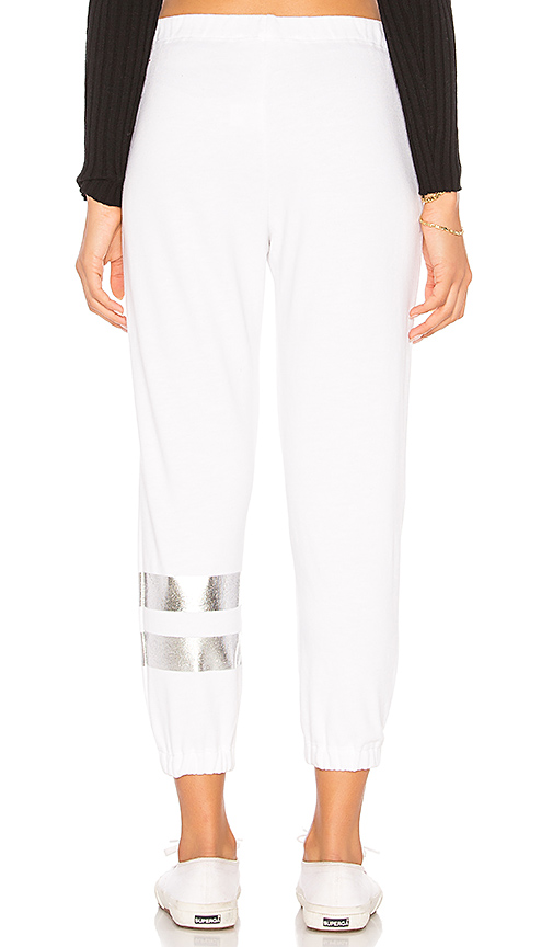 wilt silver foil old school sweatpant – white | revolve