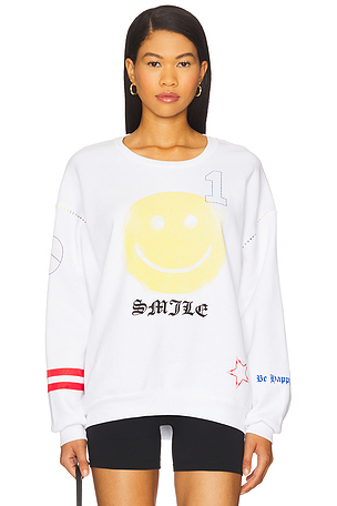 Babbs Spray Happyface Elements Oversized Pullover Lauren Moshi