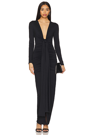 系带聚拢长袖连衣裙 Susana Monaco