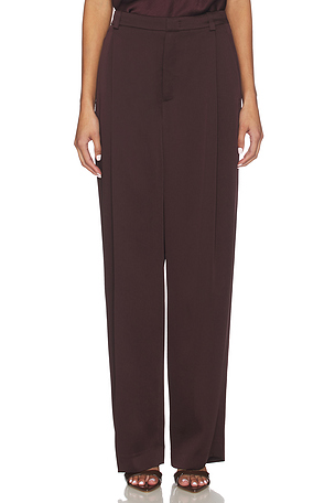 CALÇA PLISSADA DE CINTURA MÉDIA E PERNA LARGA Vince