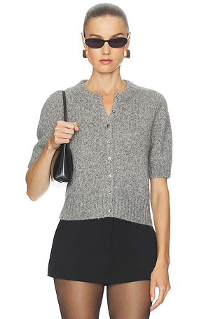 Clara Short Sleeve Cardigan W. Cashmere
