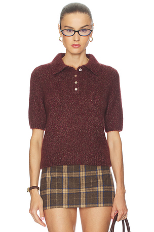 Luna Polo Short Sleeve Pullover W. Cashmere