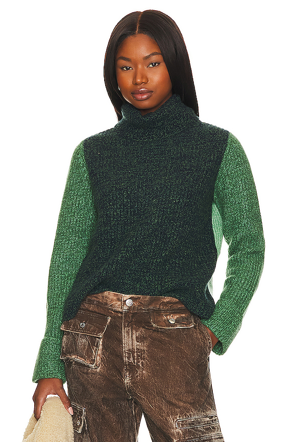 Color Block Turtleneck Autumn Cashmere