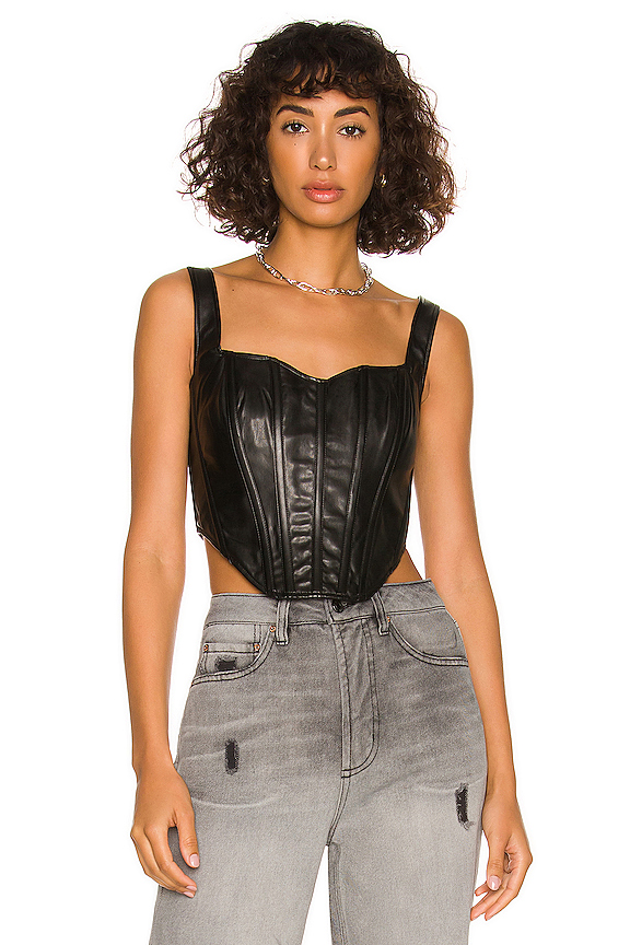 Faux Leather Corset Bustier Bardot