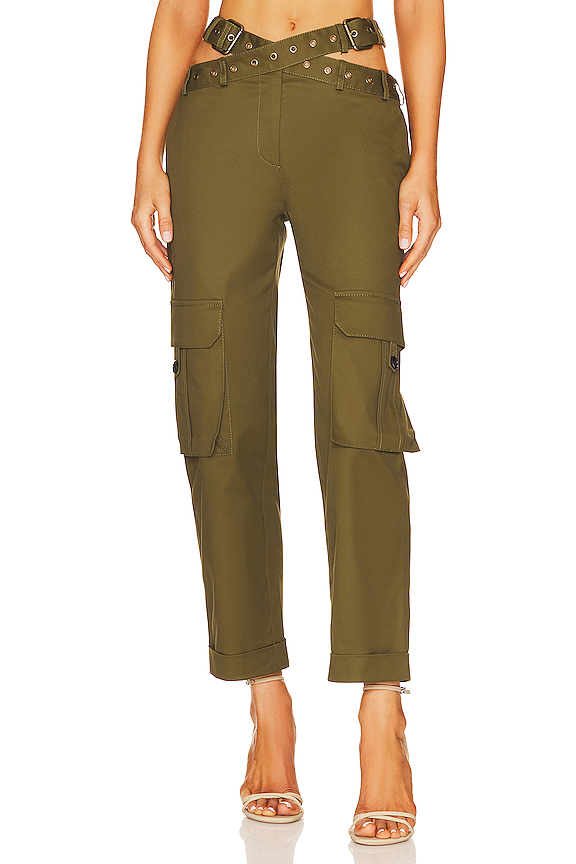 Criss Cross Waistband Cargo Pocket Pants