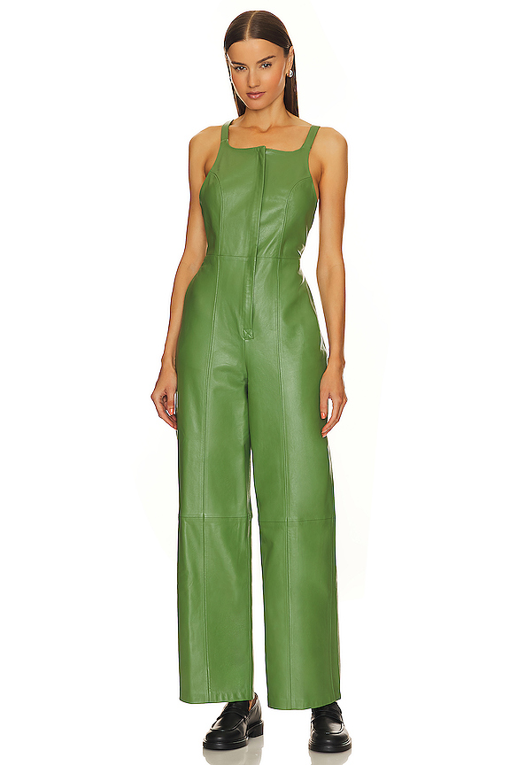 x Molnm Pistachio Leather Jumpsuit REVOLVE