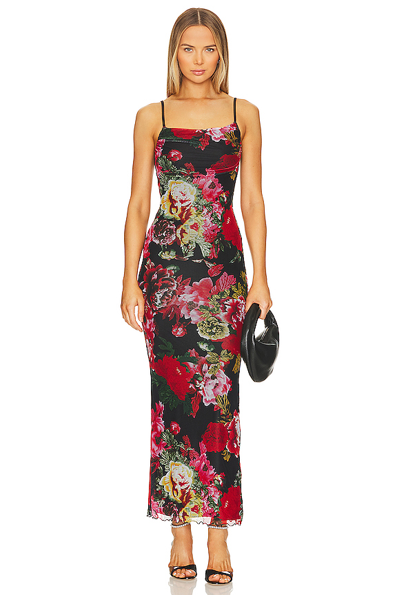 superdown Molly Maxi Dress in Black Floral