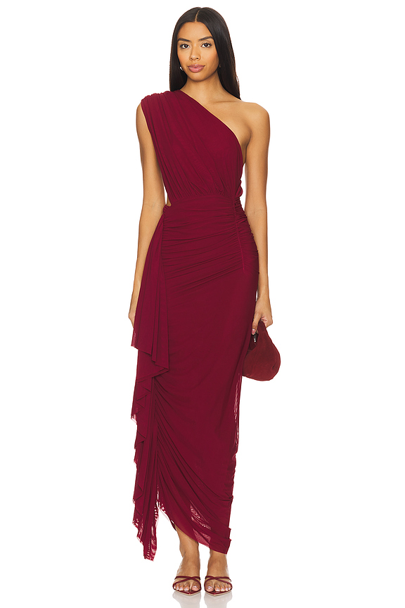 superdown Juliet Midi Dress in Oxblood