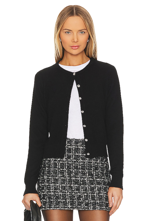 Cashmere Crewneck Cardigan White + Warren