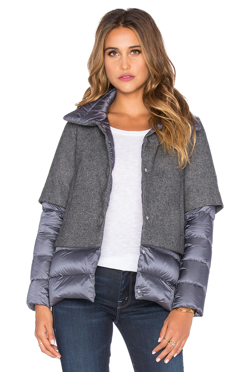 add 羊毛羽绒夹克 – grey melange & anthracite | revolve