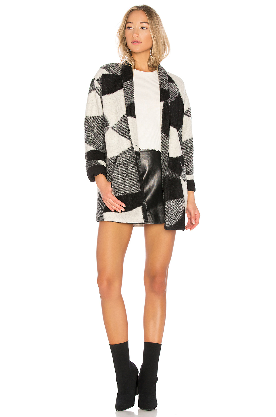 astr the label brook 大衣 – black white | revolve