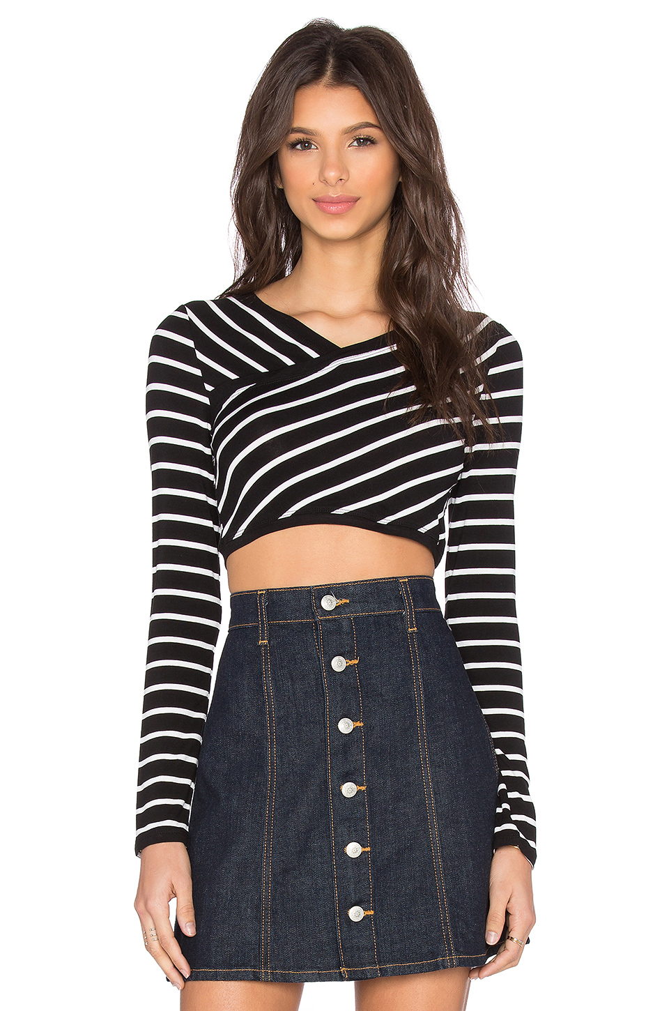 bcbgmaxazria brinli 短款上装 – black & off white combo | r