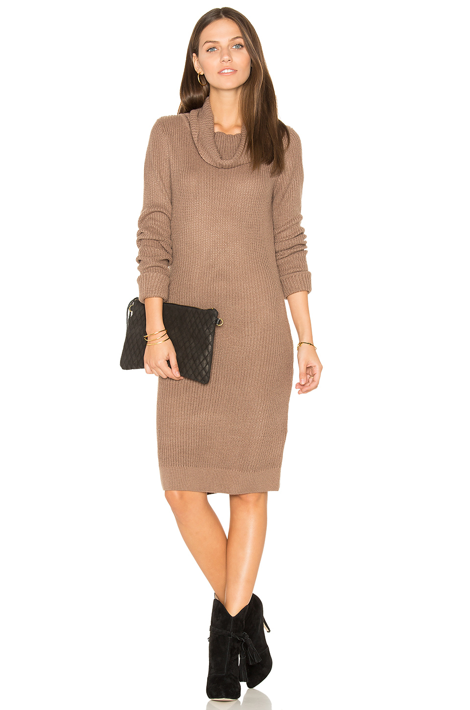 羊绒企领毛衣式连衣裙