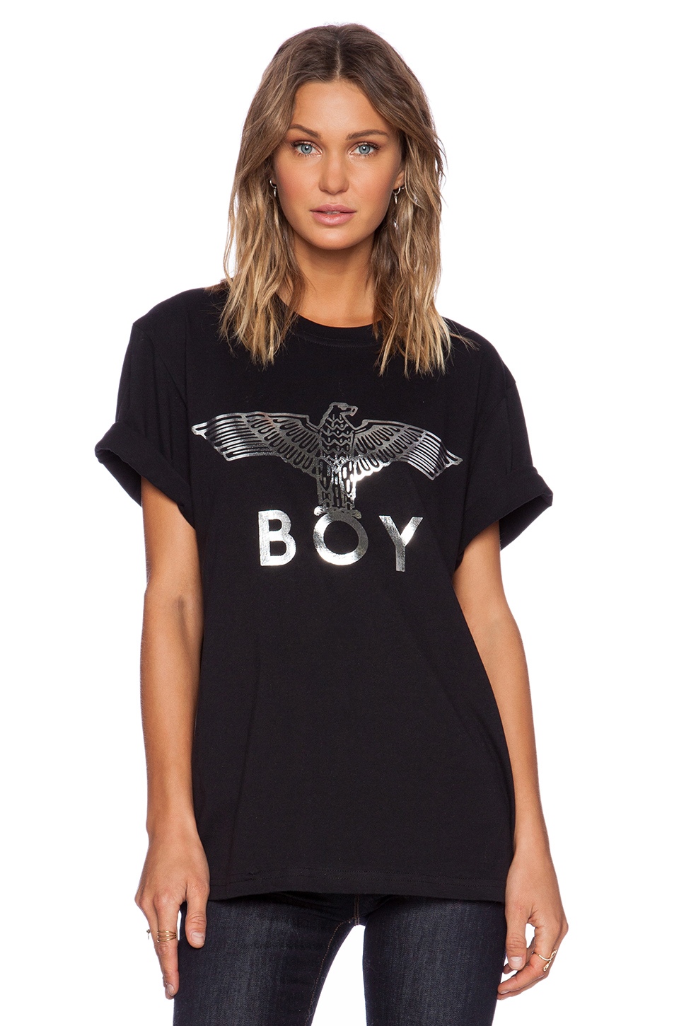 boy london eagle boy 图案t恤 – 黑色 | revolve