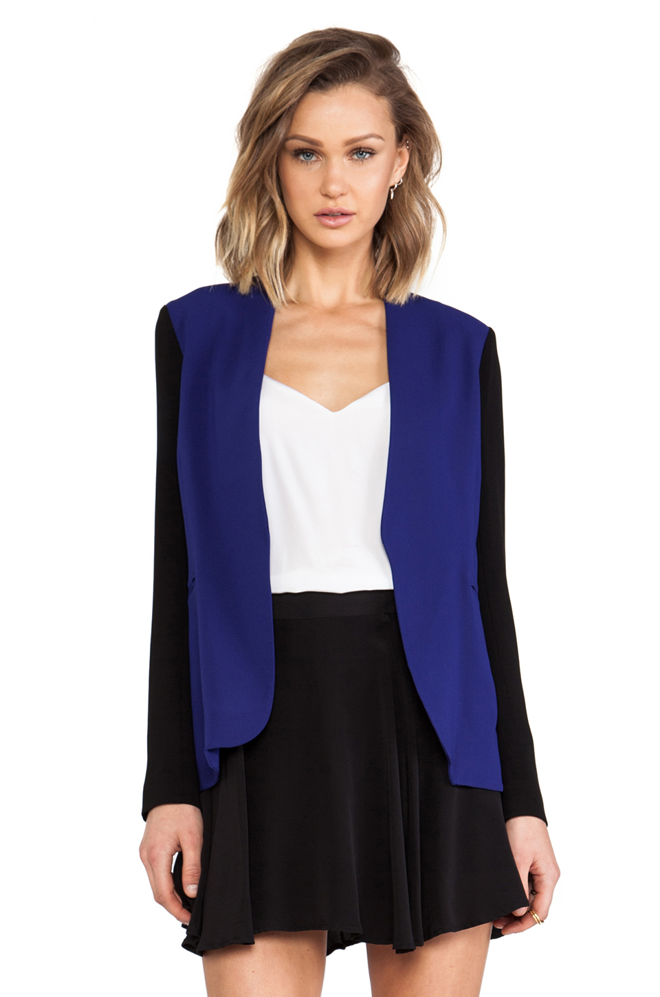 diane von furstenberg paulette blazer – vivid blue/black
