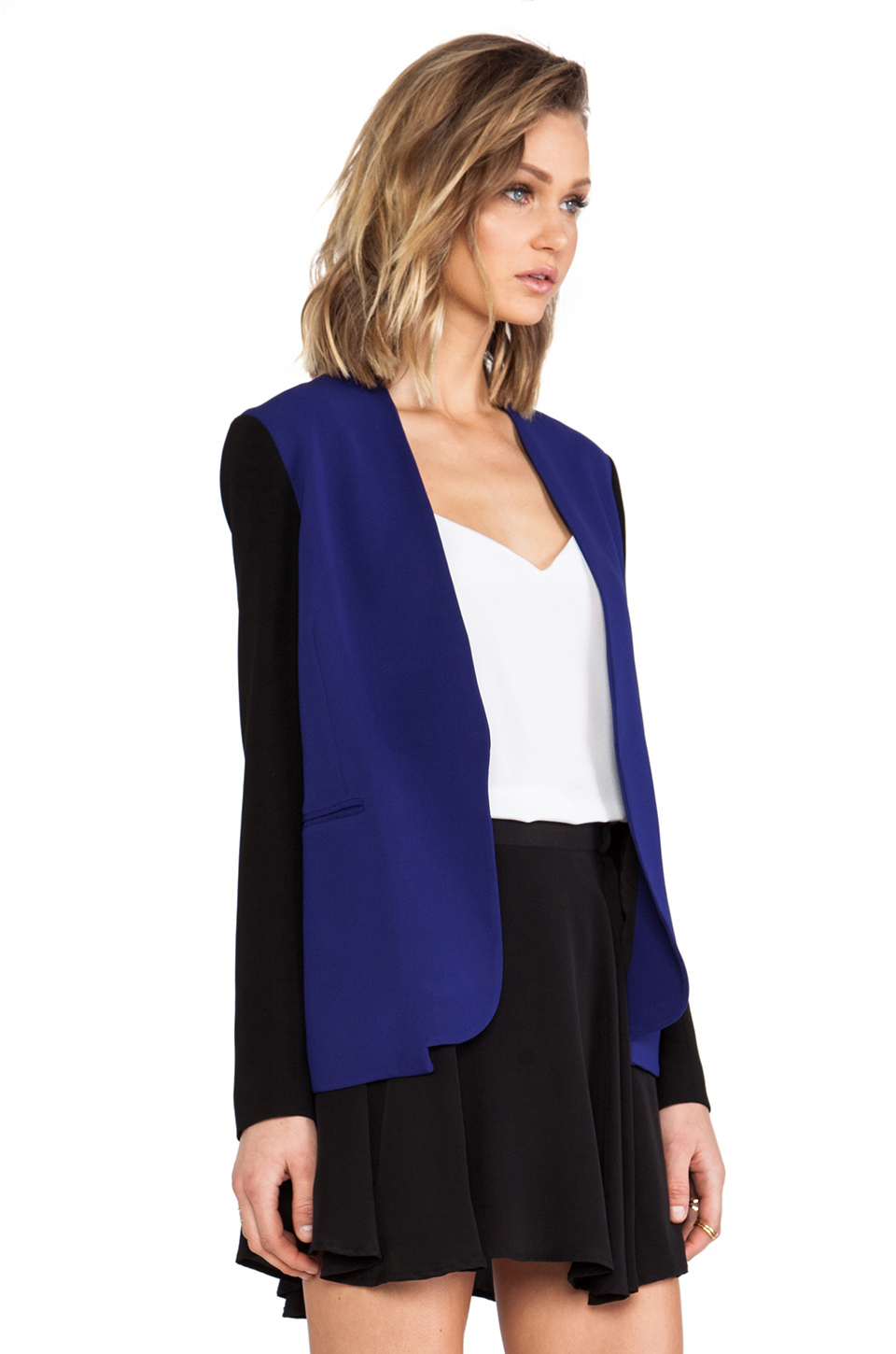 diane von furstenberg paulette blazer – vivid blue/black