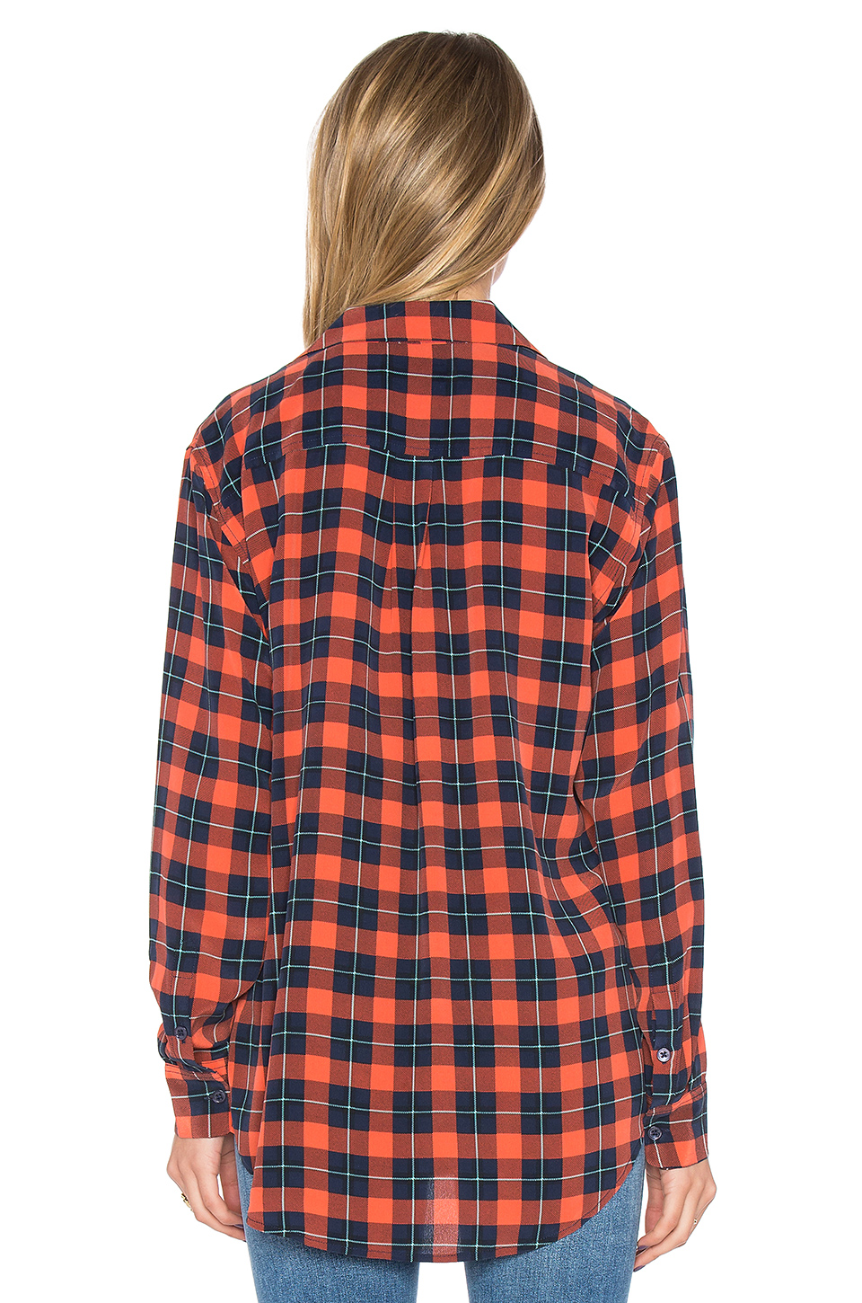 signature 格子图案系扣衬衫