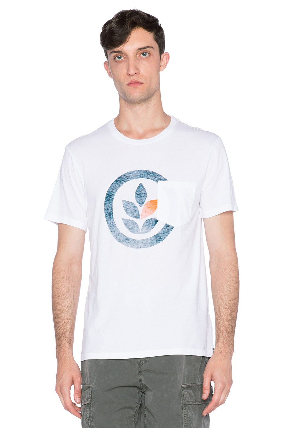 ever push-thru logo 图案t恤 – white & orange | revolve