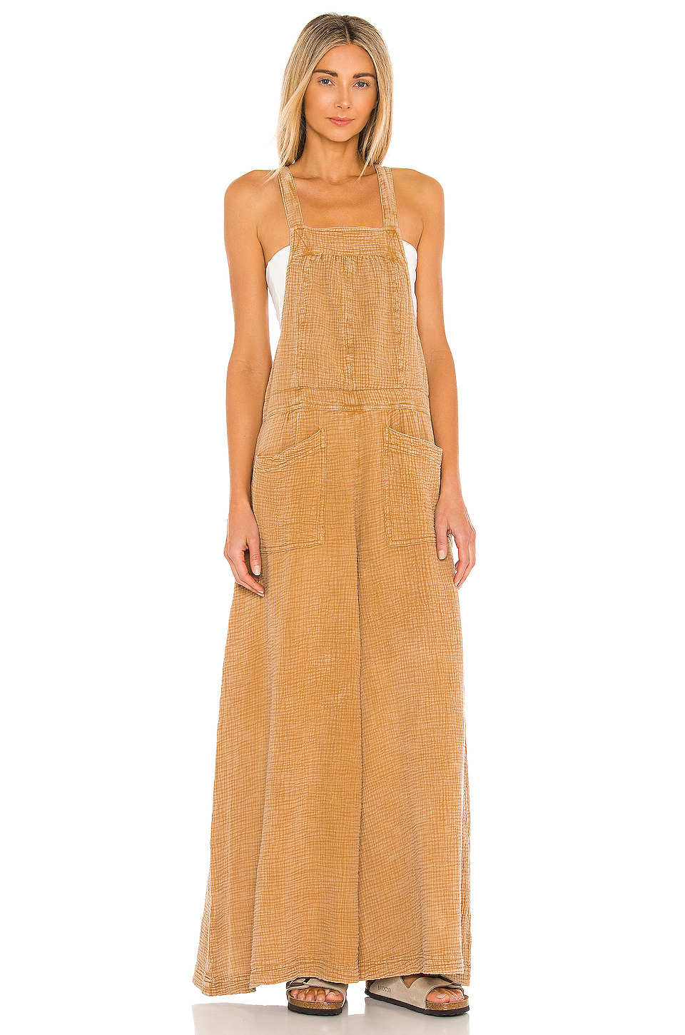 free people cyprus ave 工装裤 – golden brown | revolve