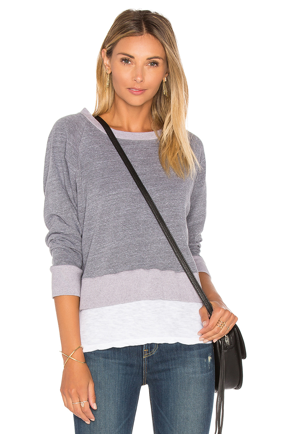 双层牛角袖运动衫