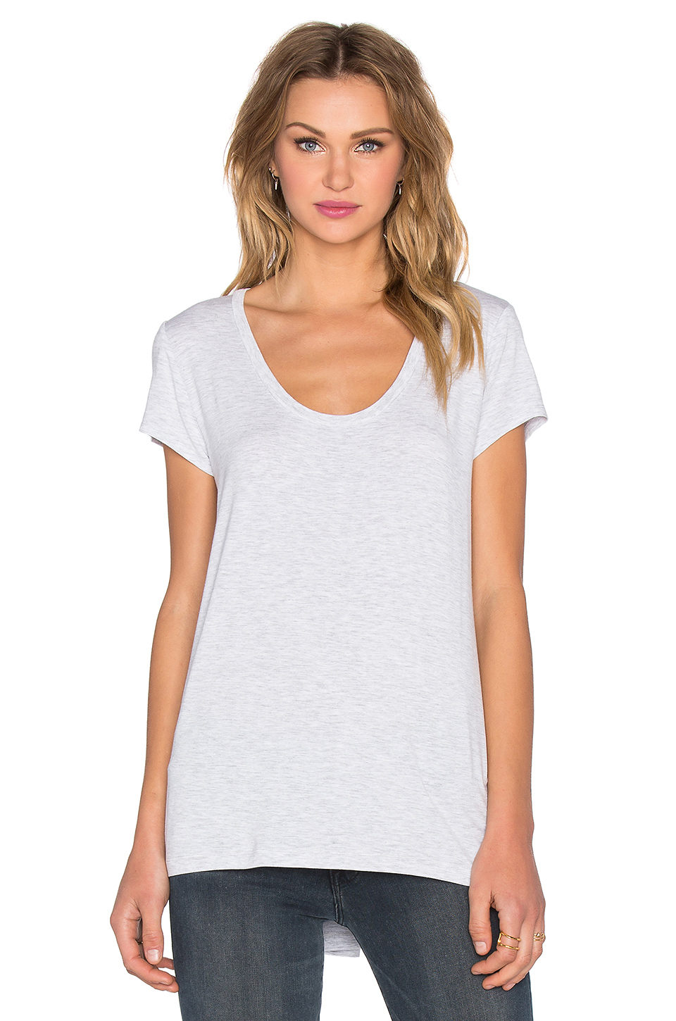 heather 基础款t恤 – heather white | revolve