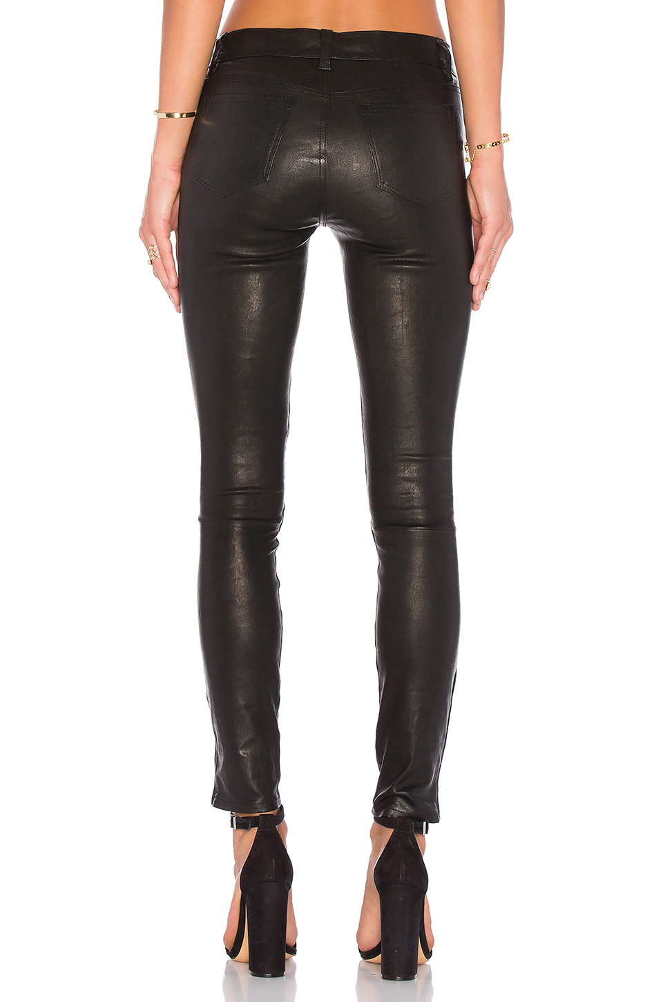 j brand 中裆紧身牛仔皮裤