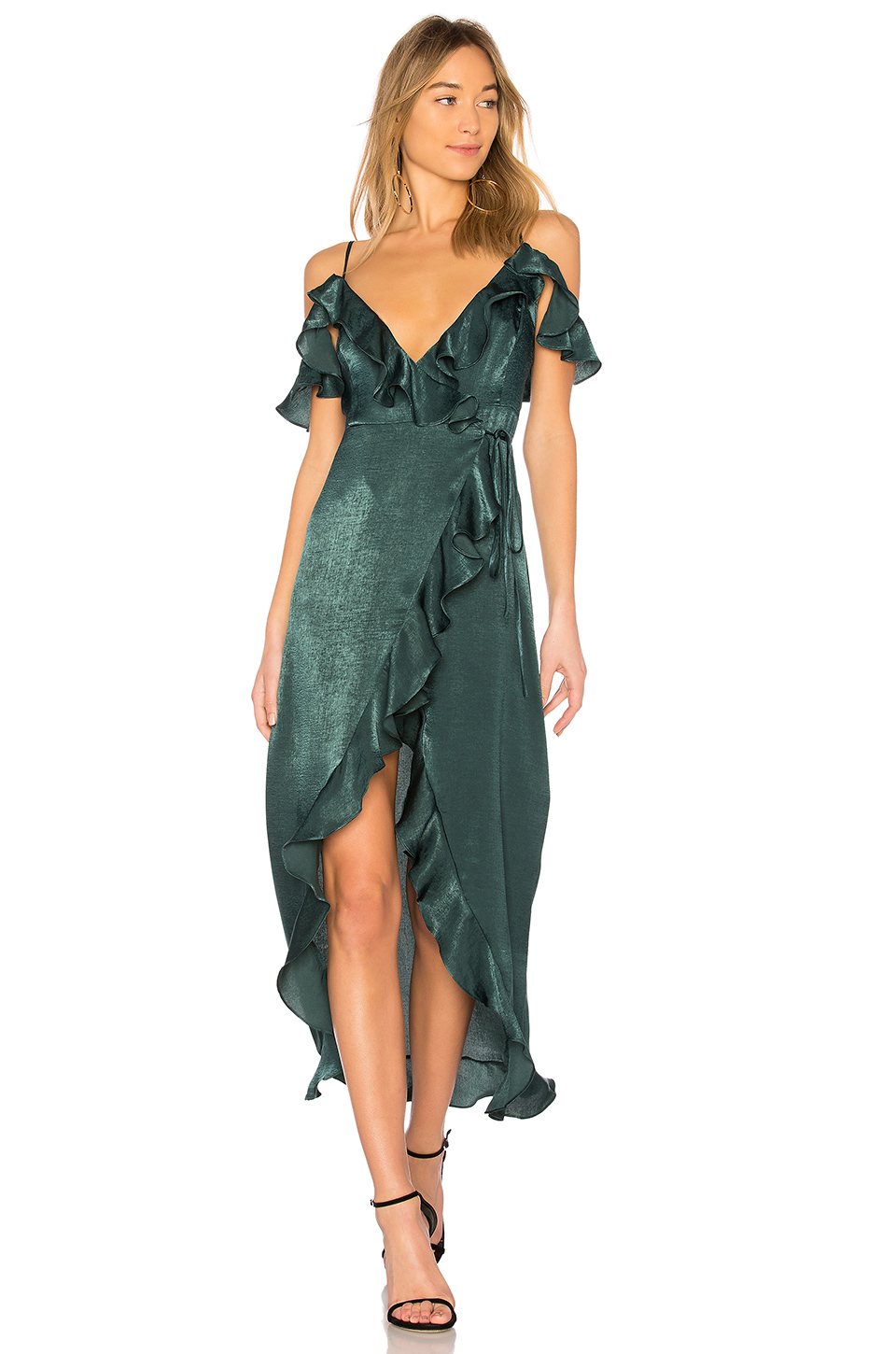 sausalito 中长缠裹连衣裙