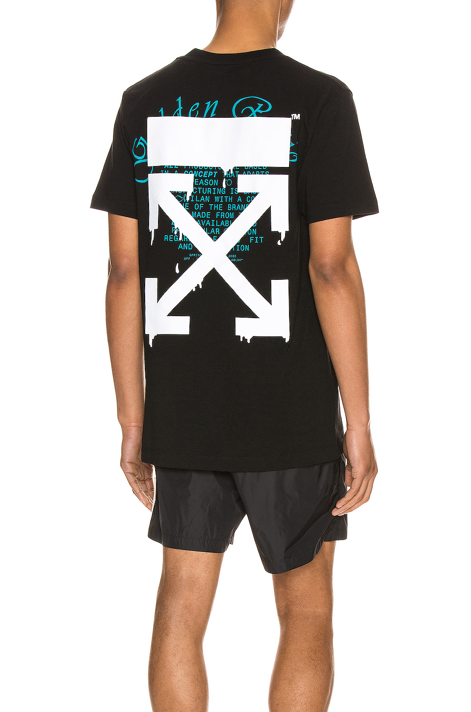 off-white 图案t恤 – black & white | revolve