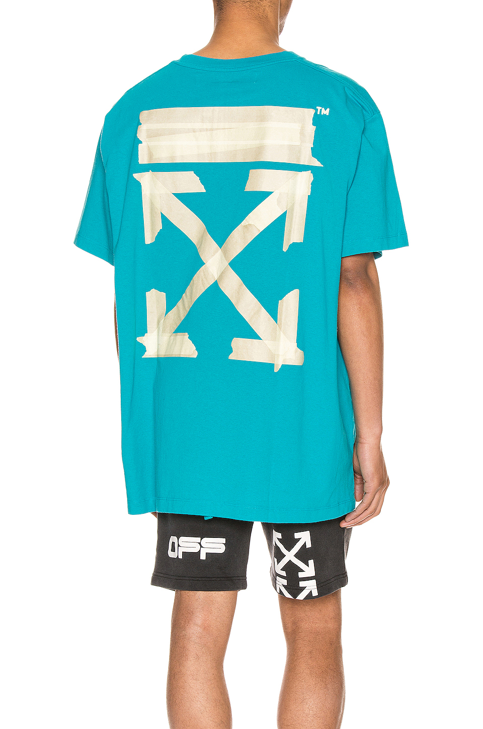 off-white 图案t恤 – petrol blue | revolve