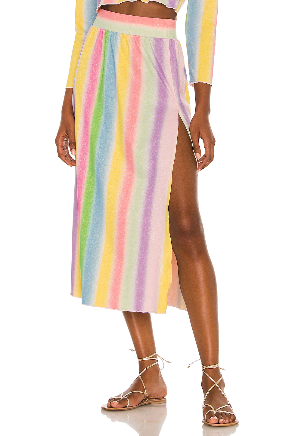 Leah Shimmer Midi Skirt展示图