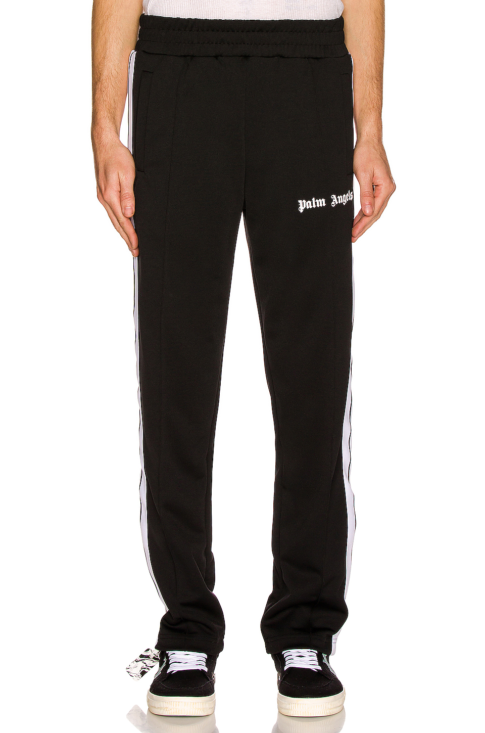 palm angels 长裤 – black & white | revolve