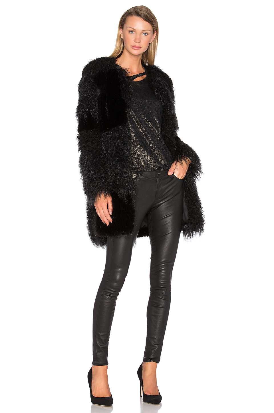 guinevere 人造革大衣