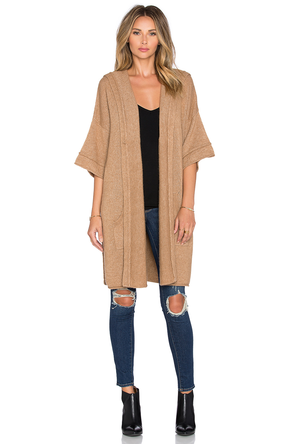 soh 保暖兜帽披风 – 驼色 | revolve