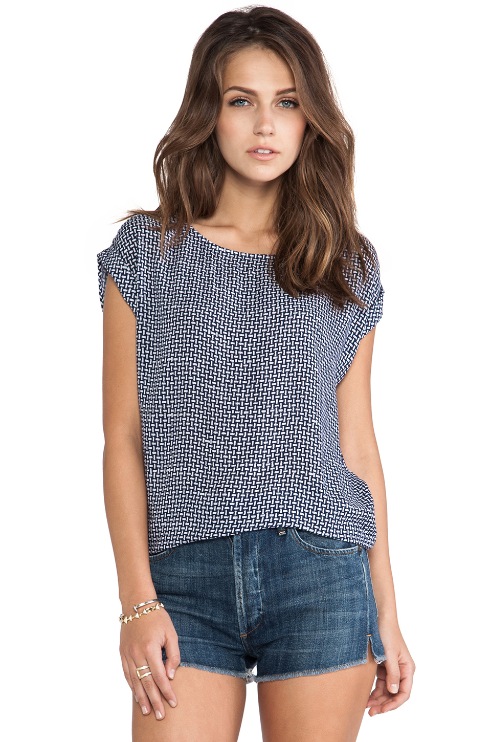 splendid 方平组织上装 – navy | revolve