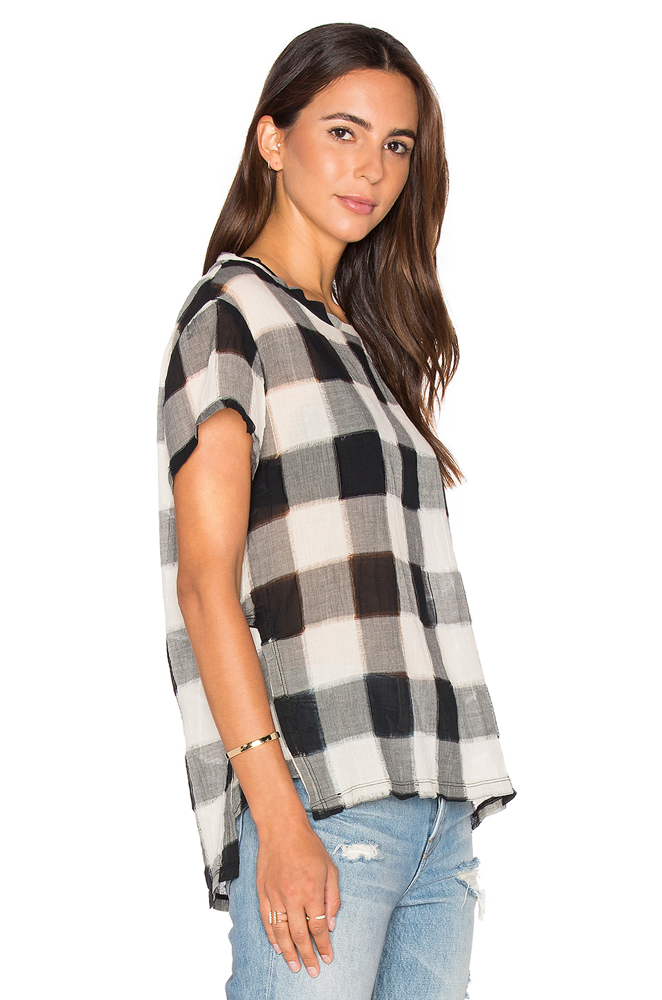 gauze plaid shirting short sleeve 上装