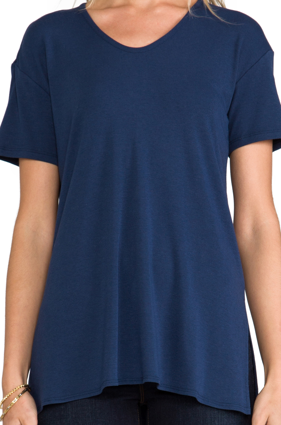 daga ss ribbed viscose tee