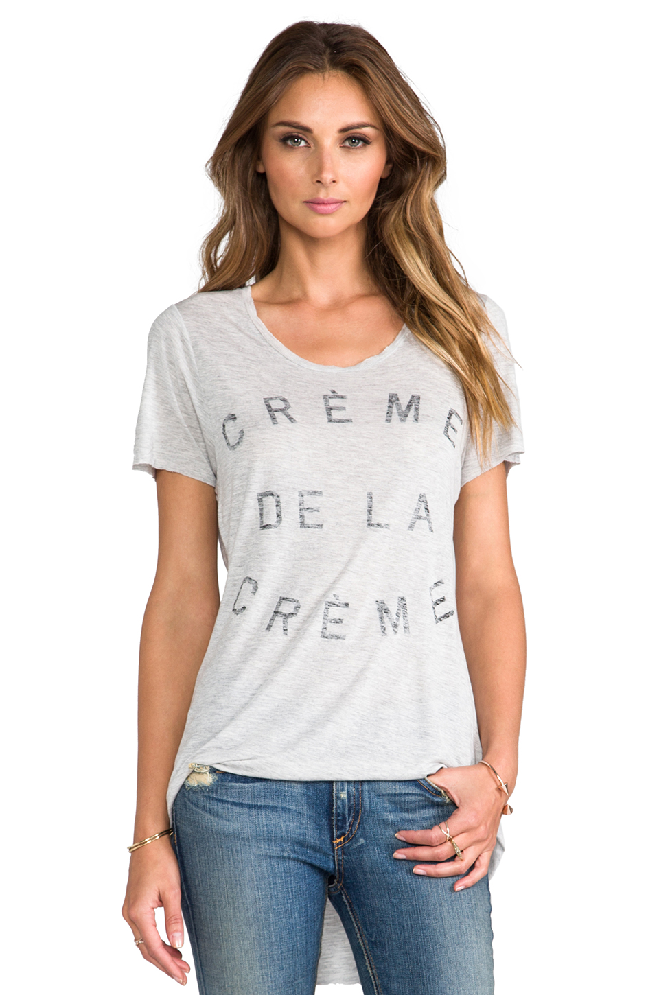 zoe karssen creme de la creme tee – heather grey | revolve